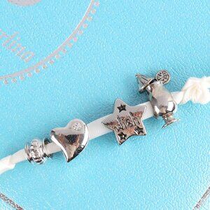 Bella Perlina Charm Set of 4 - Silver Heart, Wish Star, Fancy Umbrella Drink
